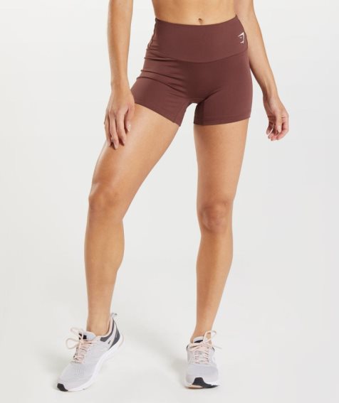 Women's Gymshark Training Shorts Dark Brown | NZ 9EZXLT